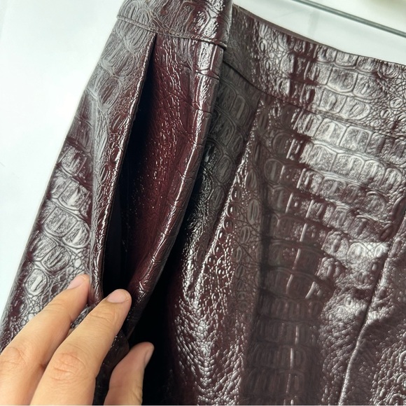 Rachel Comey Target 20W/22W Faux Leather Textured Pencil Skirt Chicory Coffee - Picture 8 of 11